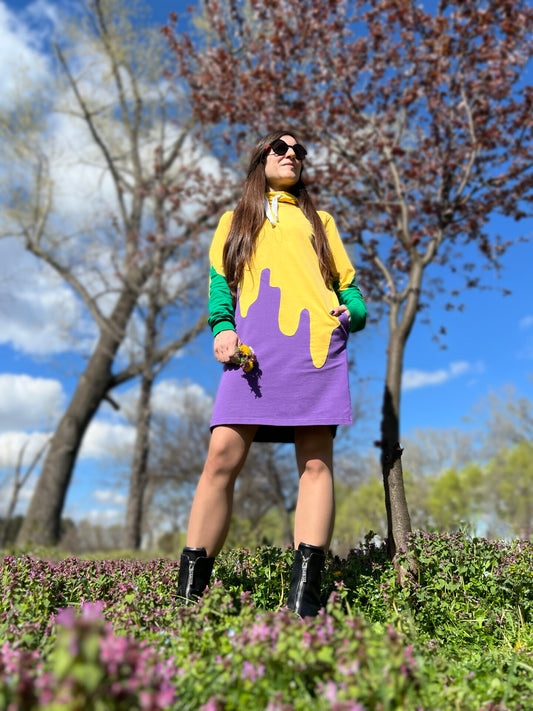 Drippin’ rainbow hoodie tunic
