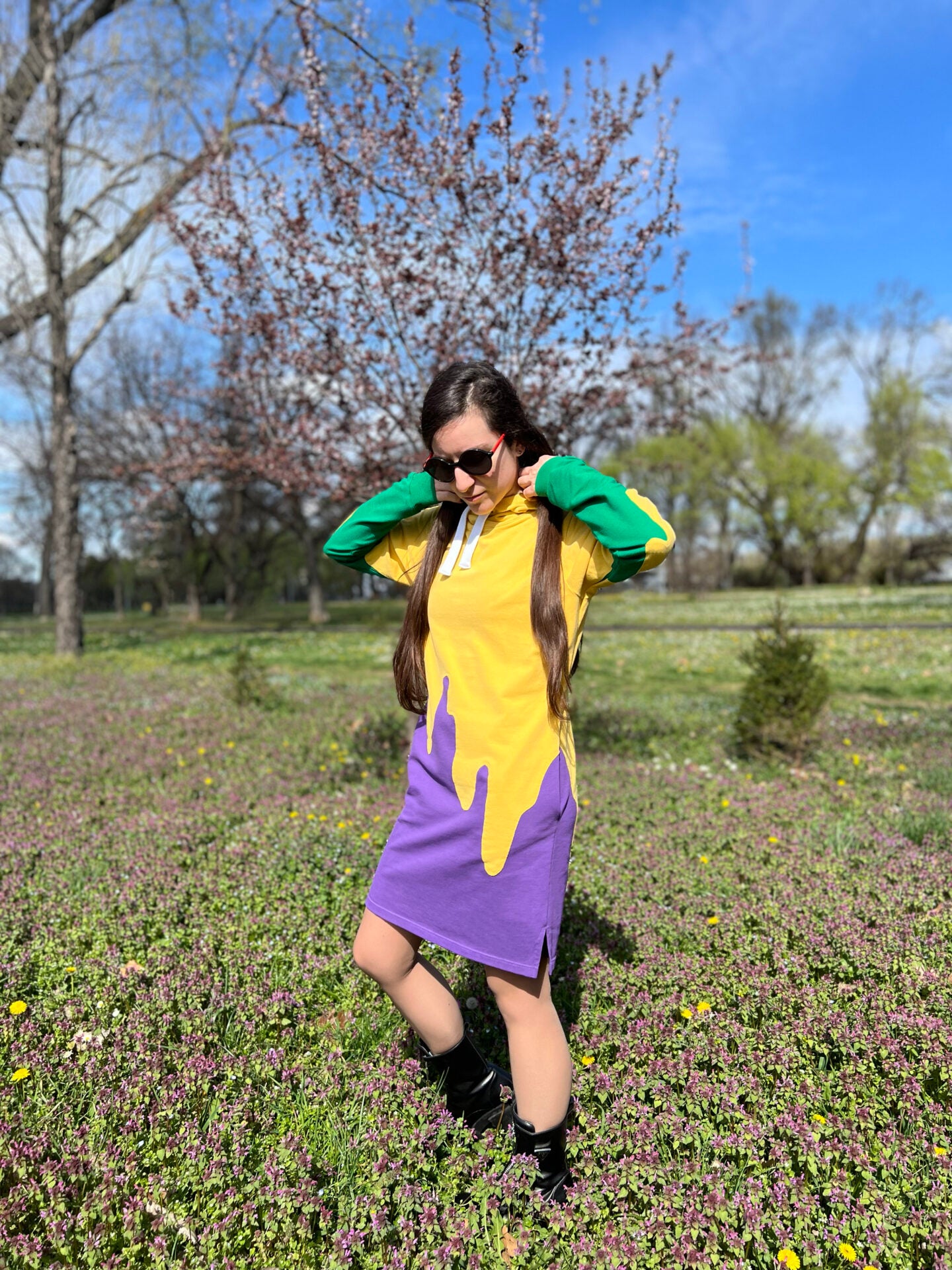 Drippin’ rainbow hoodie tunic