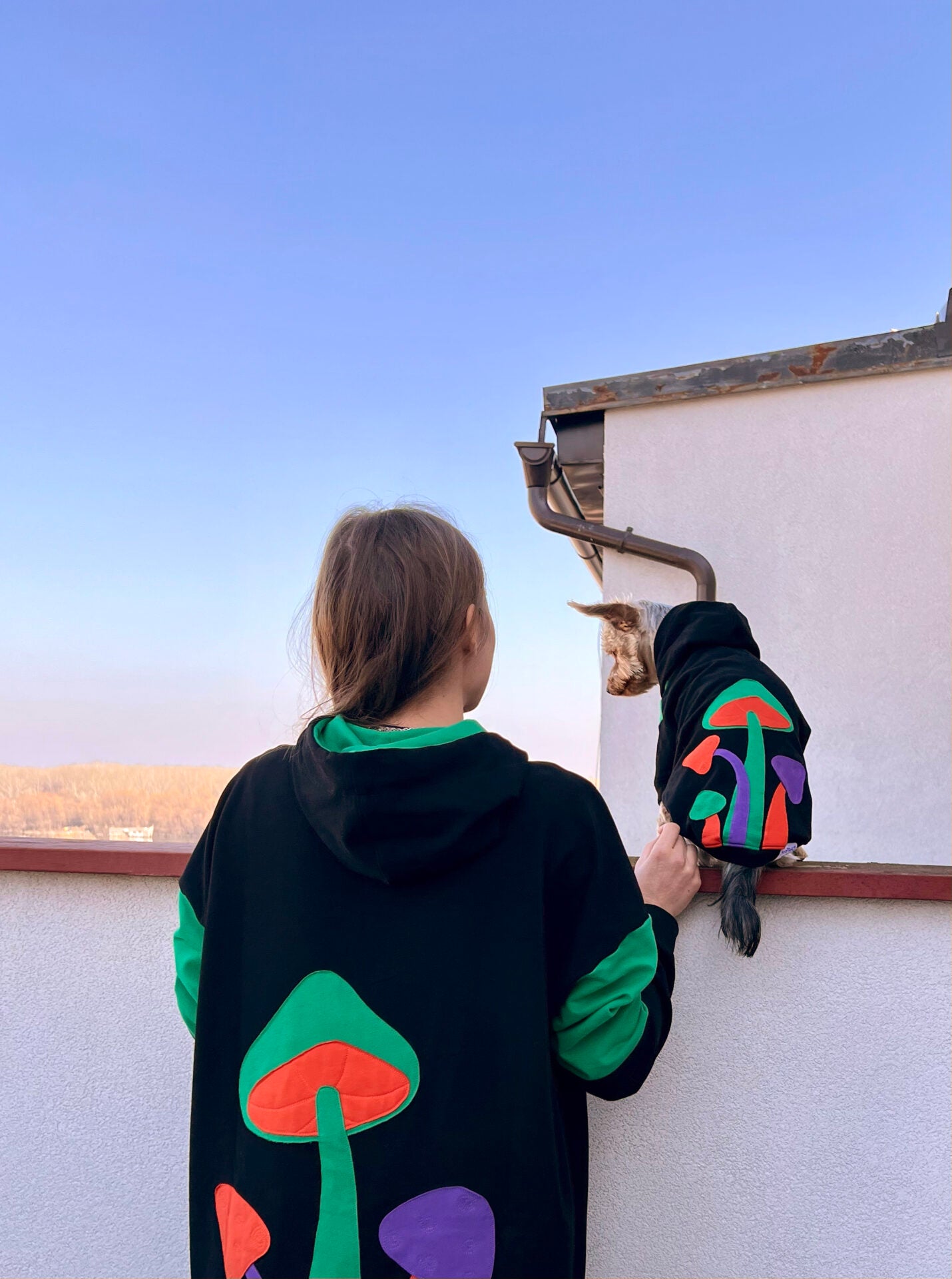 Mushroom bloom hoodie doggo