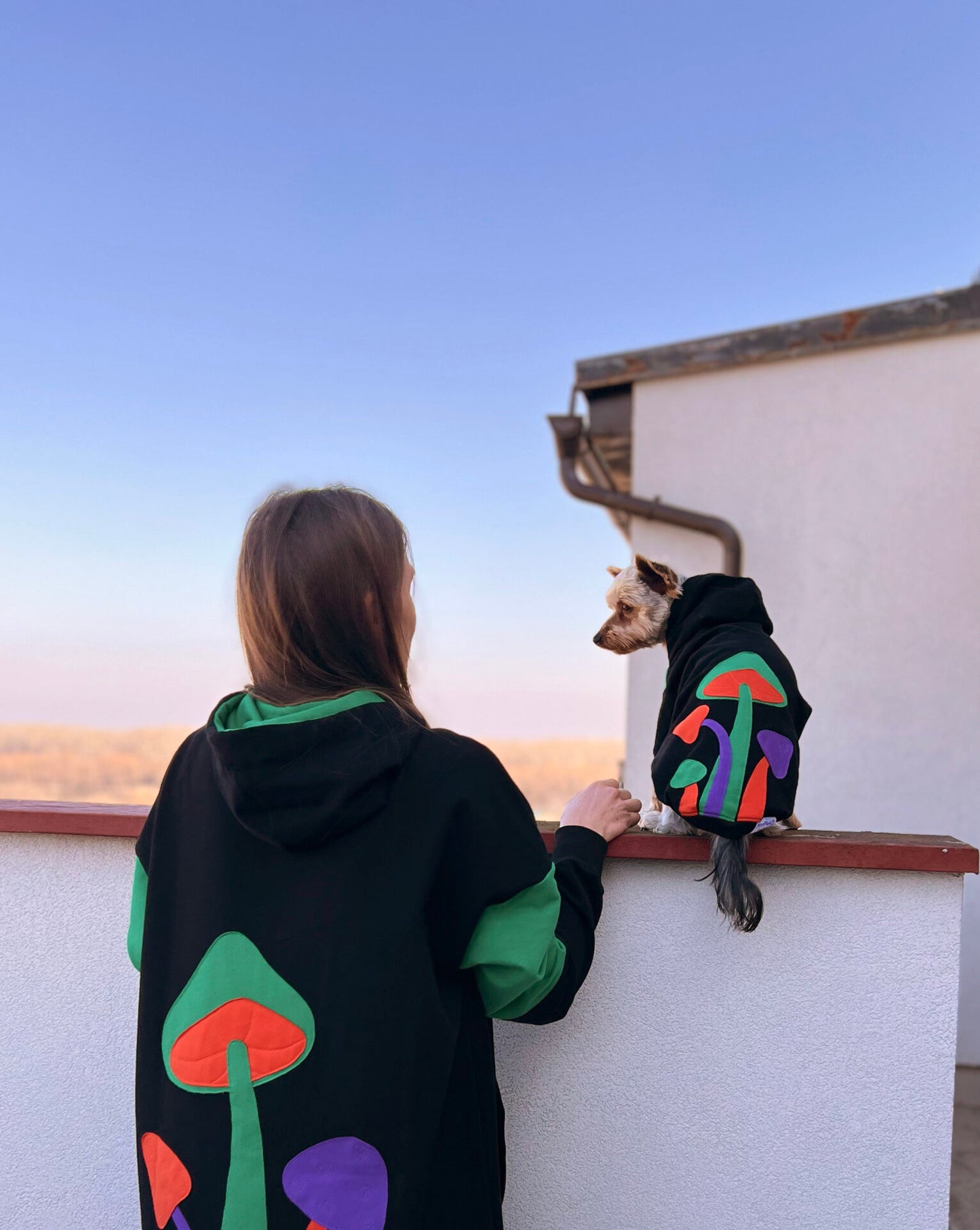 Mushroom bloom hoodie doggo